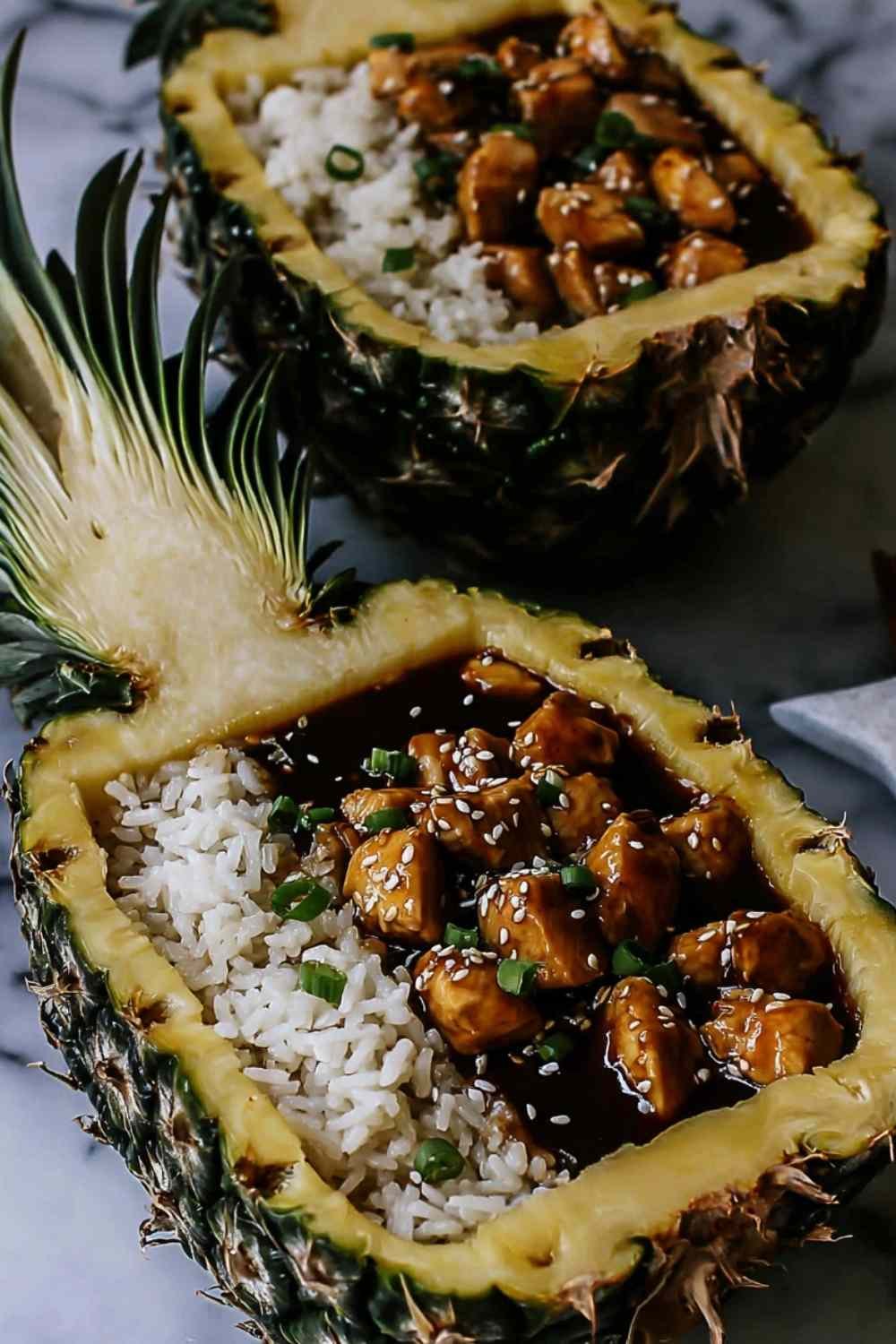 pineapple-teriyaki-chicken-boats-rice-sesame
