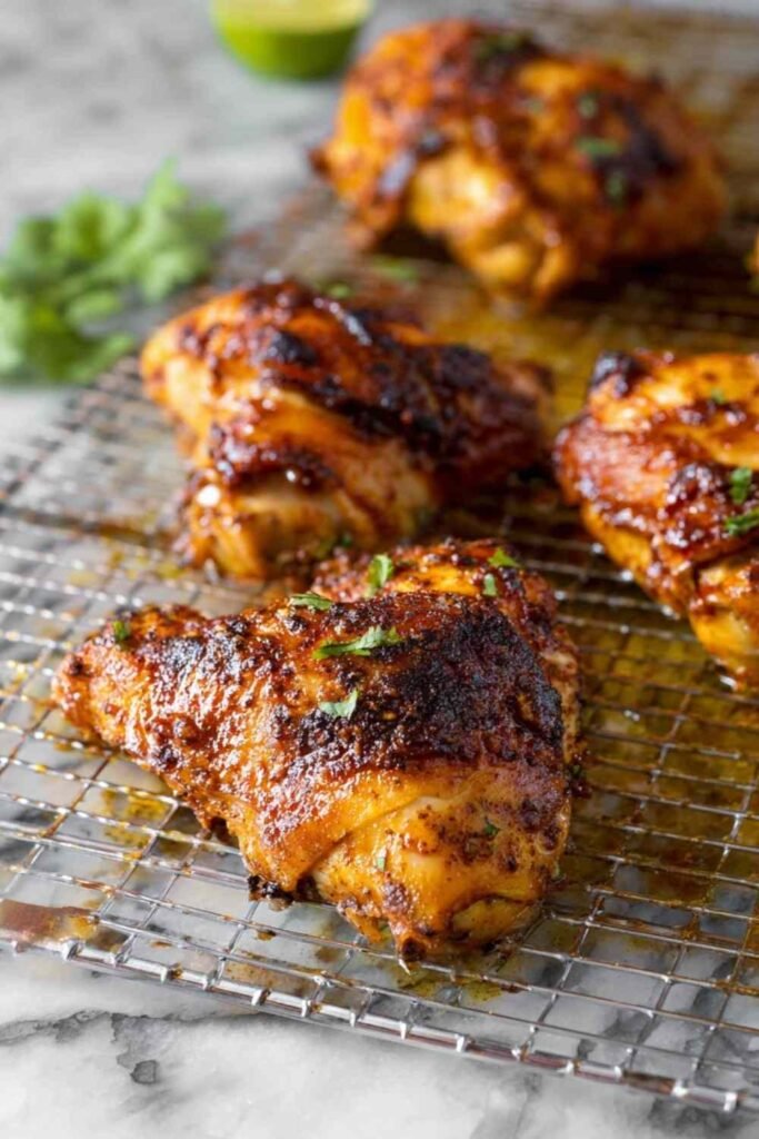 pollo-asado-recipe-plated-chicken-thighs