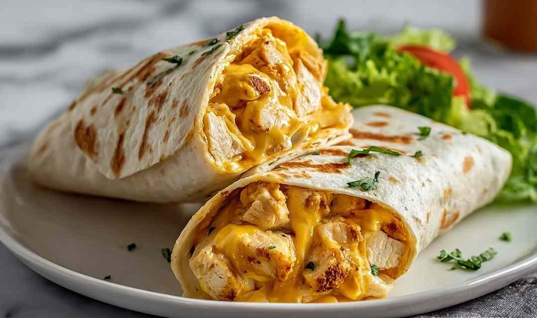 Cheesy Garlic Chicken Wraps