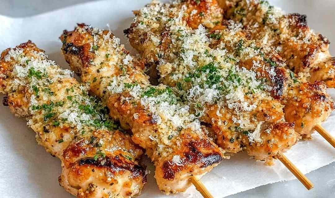 Ranch Garlic Parmesan Chicken Skewers