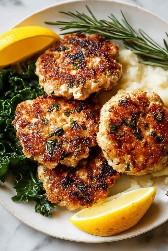 rosemary-lemon-chicken-patties-plated