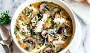 rotisserie-chicken-casserole-baking-dish-golden-topping