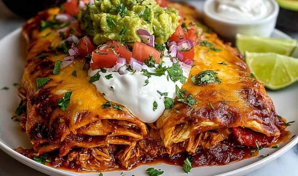 shredded-chicken-enchilada-casserole-baked-dish