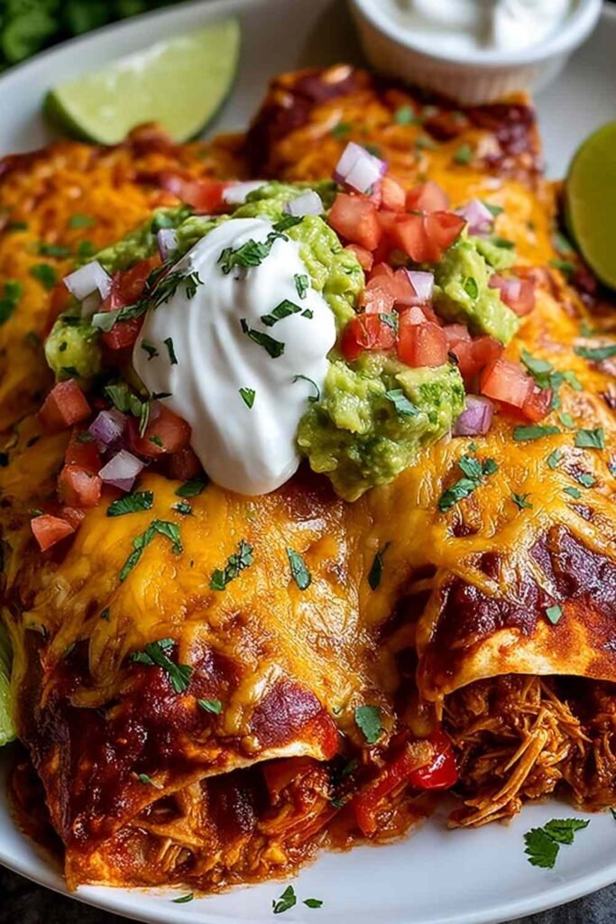 shredded-chicken-enchilada-casserole-baked-dish