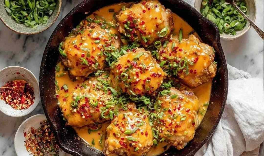 Skillet Bang Bang Chicken Thighs