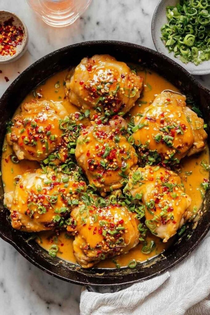 skillet-bang-bang-chicken-thighs-creamy-sauce