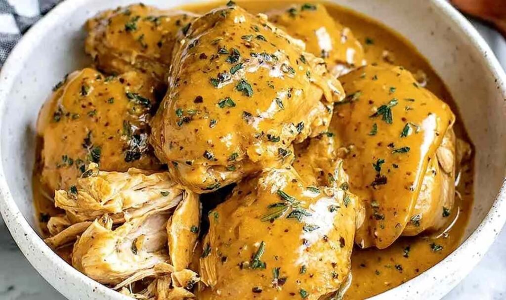 slow-cooker-honey-mustard-chicken-over-white-rice