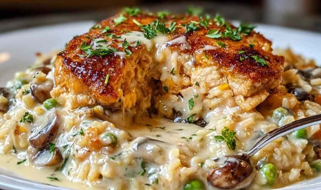 smothered-chicken-and-rice-skillet-recipe