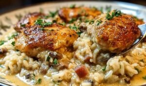 Smothered Chicken and Rice smothered-chicken-and-rice-skillet-recipe