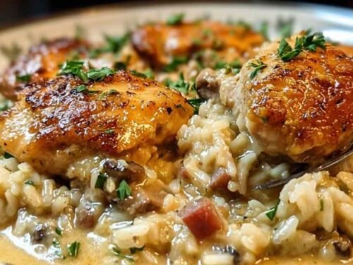 smothered-chicken-and-rice-skillet-recipe