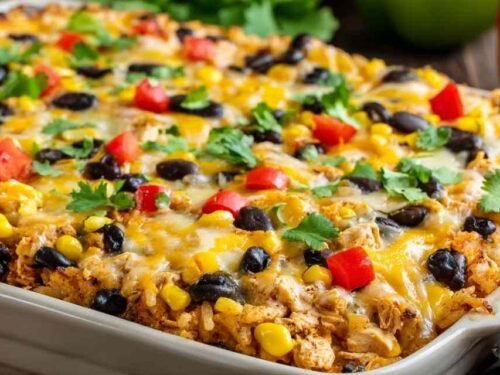 southwest-chicken-casserole-baked-cheesy