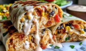 Southwest Chicken Wrap southwest-chicken-wrap-ingredients-flat-lay