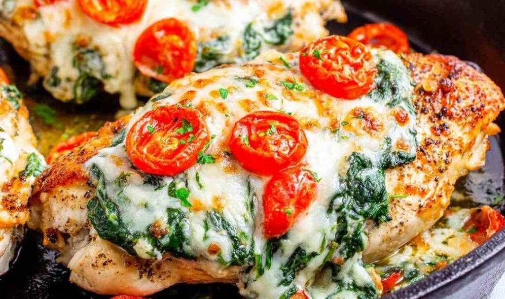 spinach-stuffed-chicken-breast-cast-iron-skillet