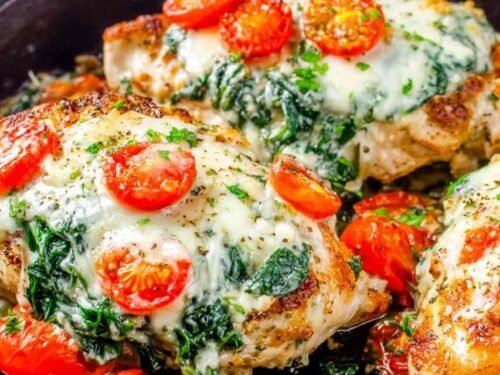 spinach-stuffed-chicken-breast-cast-iron-skillet