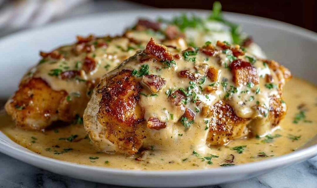 texas-roadhouse-smothered-chicken-baked-plated
