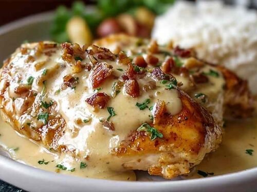texas-roadhouse-smothered-chicken-baked-plated