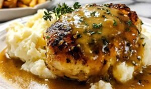 Easy Texas Roadhouse Smothered Chicken texas-roadhouse-smothered-chicken-skillet-melted-cheese