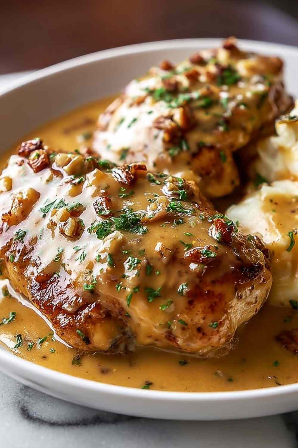 texas-roadhouse-smothered-chicken-baked-plated