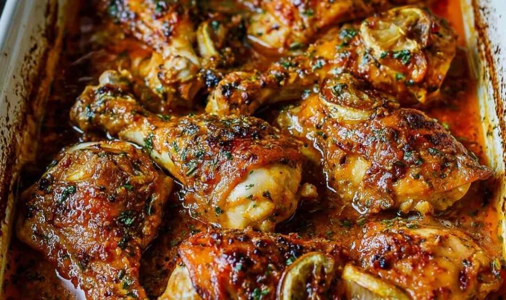 baked-lemon-butter-chicken-parmesan-sauce-baking-dish