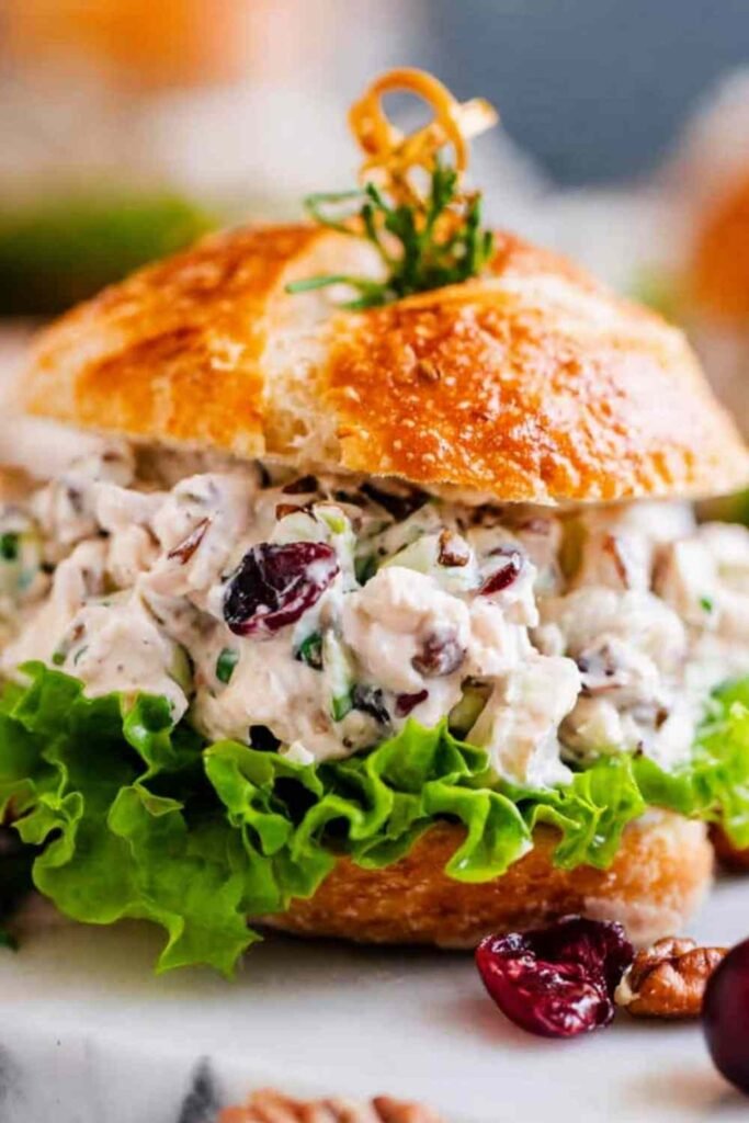 chicken-salad-recipe-croissant-pecans-cranberries