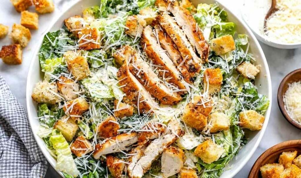 chicken-caesar-salad-homemade-dressing-croutons
