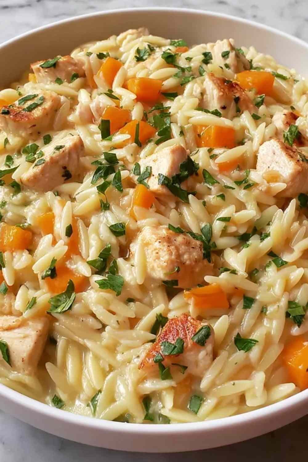 creamy-chicken-pot-pie-orzo-skillet-recipe