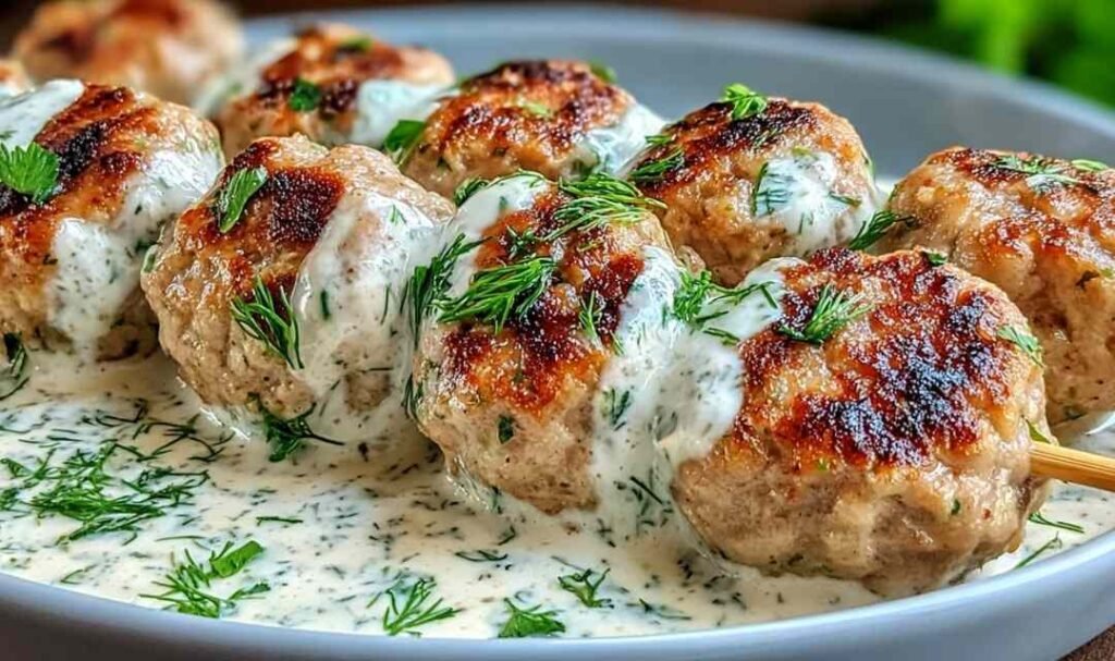 chicken-kofta-with-garlic-yogurt-sauce-recipe