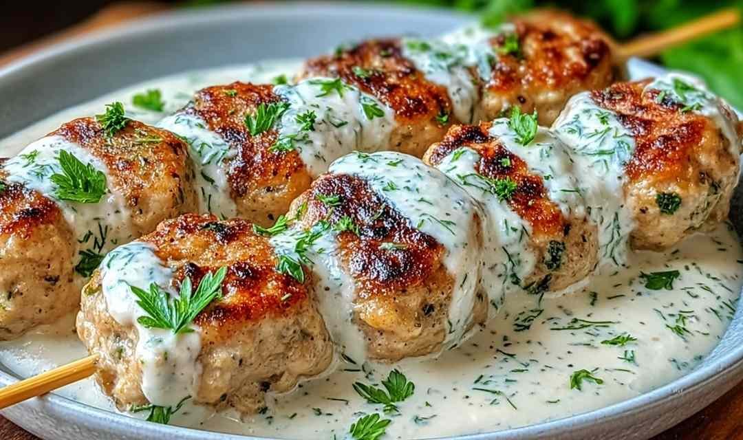 Chicken Kofta with Garlic Yogurt Sauce