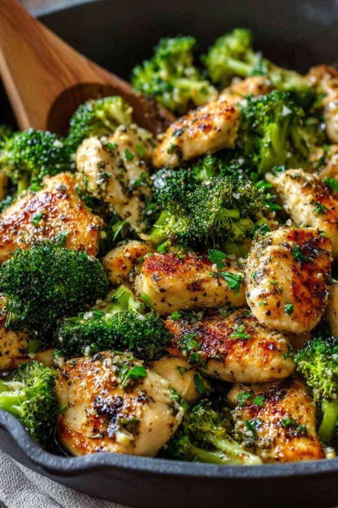 garlic-butter-chicken-and-broccoli-skillet