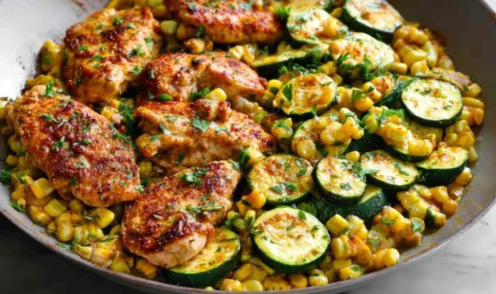 garlic-butter-chicken-zucchini-corn-recipe