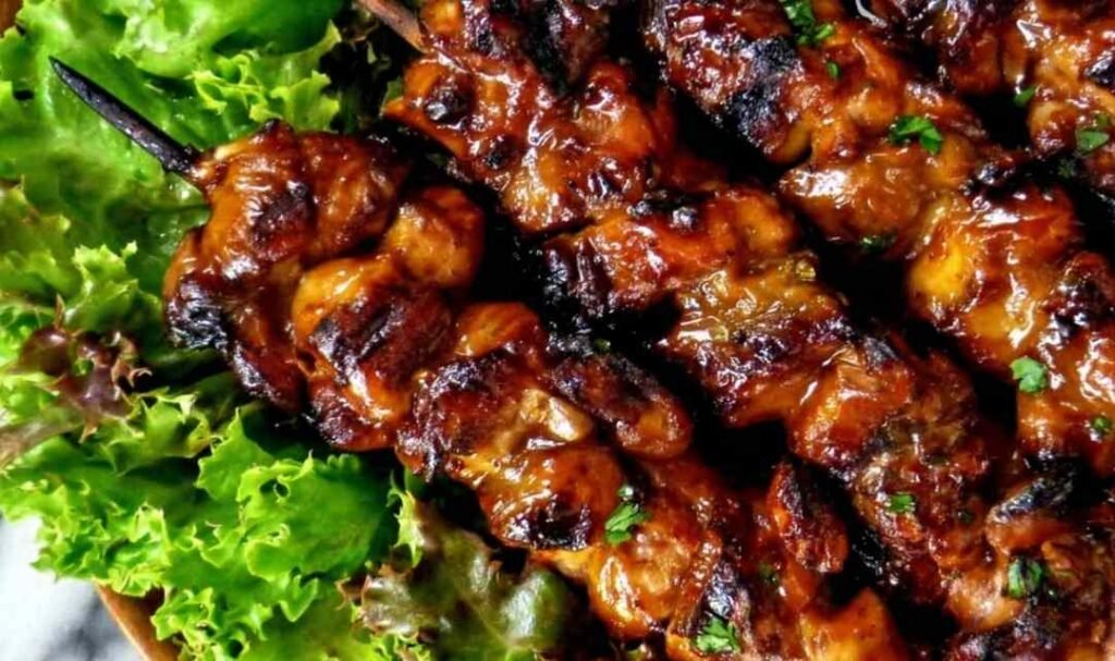 grilled-thai-coconut-chicken-skewers-on-grill