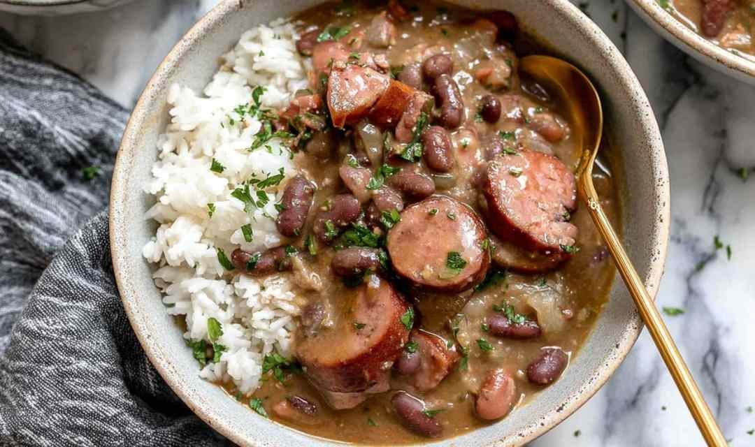 Louisiana Red Beans and Rice with Chicken Sausage