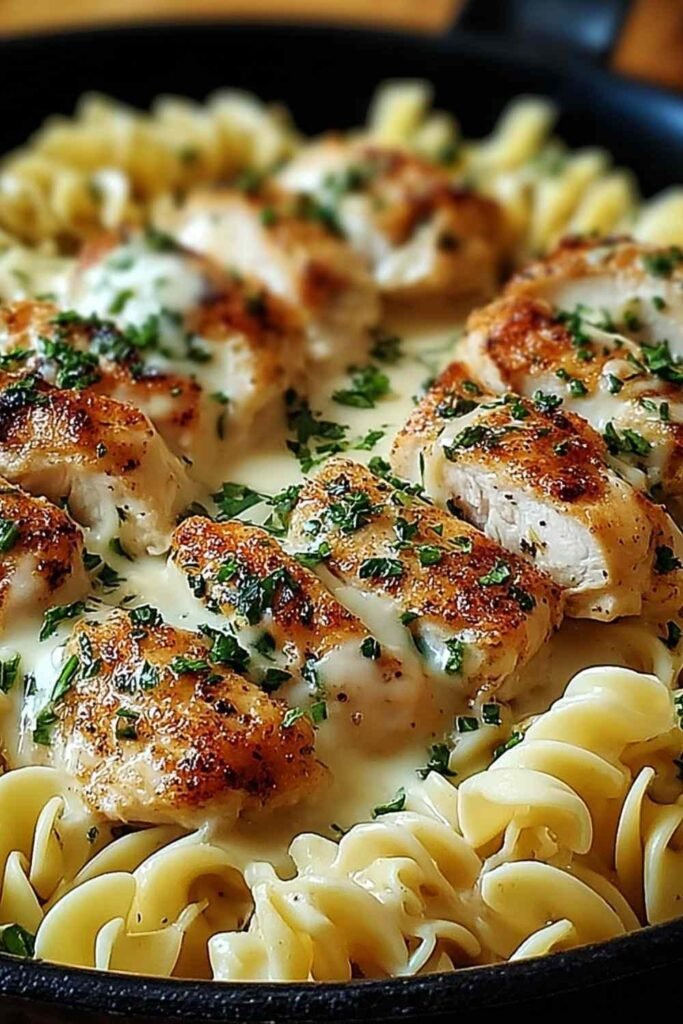 one-pan-chicken-buttered-noodles-skillet