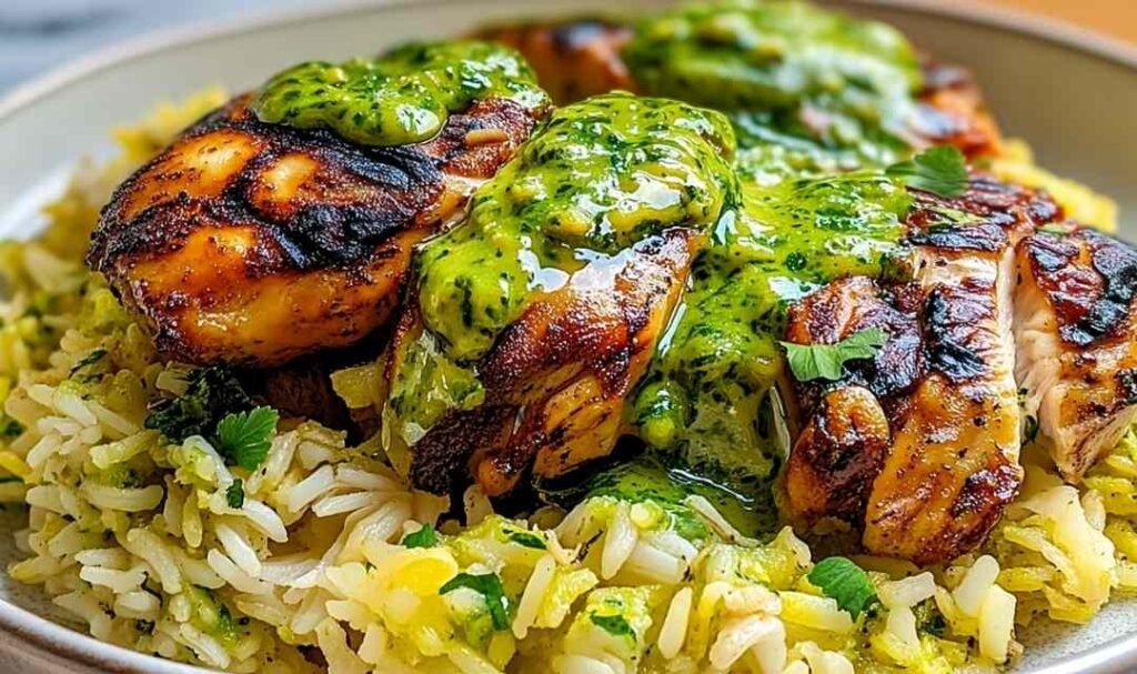 peruvian-chicken-and-rice-with-green-sauce-bowl