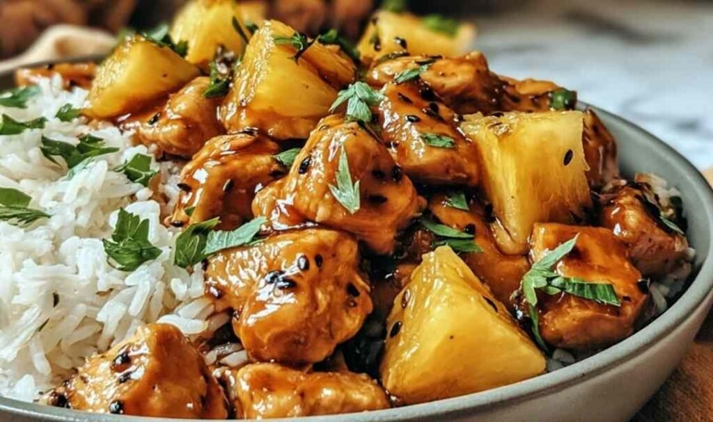 pineapple-chicken-and-rice-skillet-sweet-savory-sauce