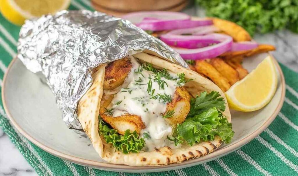 slow-cooker-chicken-shawarma-wrap-plate