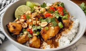 thai-peanut-chicken-skillet-creamy-peanut-sauce